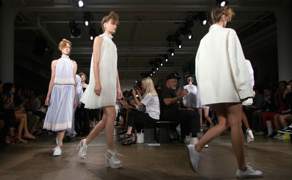 Models walk the runway during the Adam Selman presentation at New York Fashion Week. AFP Models walk the runway during the Adam Selman presentation at New York Fashion Week. AFP