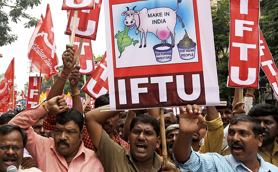Essential services such as banking and transport were hit on Friday as 10 central trade unions went on one-day nationwide strike, protesting against Essential services such as banking and transport were hit on Friday as 10 central trade unions went on one-day nationwide strike, protesting against