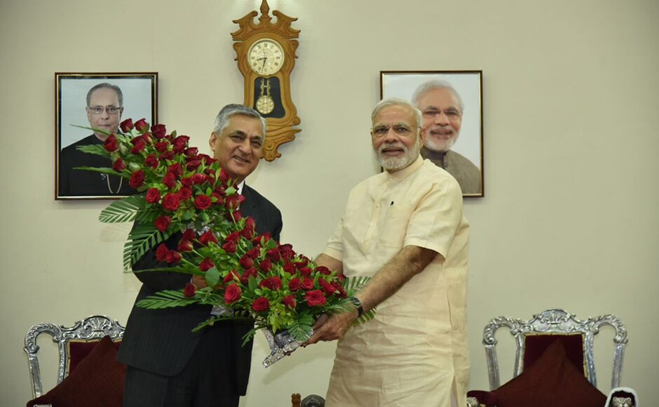 Chief Justice of India T S Thakur greets PM Modi on his birthday in Gandhinagar. PM Modi had a breakfast meeting with Justice Thakur at Raj Bhavan. PTI Chief Justice of India T S Thakur greets PM Modi on his birthday in Gandhinagar. PM Modi had a breakfast meeting with Justice Thakur at Raj Bhavan. PTI