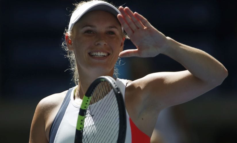 Caroline Wozniacki, of Denmark, reacts after moving onto the 4th round of the US Open 2016. AP