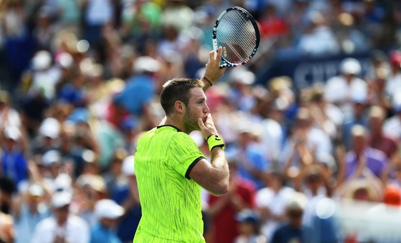 Jack Sock celebrates defeating Marin Cilic at the US Open. AFP