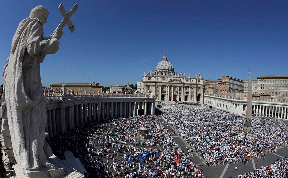 Tens of thousands of pilgrims - rich and poor, powerful and homeless - filled St. Peter's Square on Sunday for the canonisation of Mother Teresa, the tiny nun who cared for the world's most destitute and became an icon of a Catholic Church that goes to the peripheries to find lost souls. AP Tens of thousands of pilgrims - rich and poor, powerful and homeless - filled St. Peter's Square on Sunday for the canonisation of Mother Teresa, the tiny nun who cared for the world's most destitute and became an icon of a Catholic Church that goes to the peripheries to find lost souls. AP