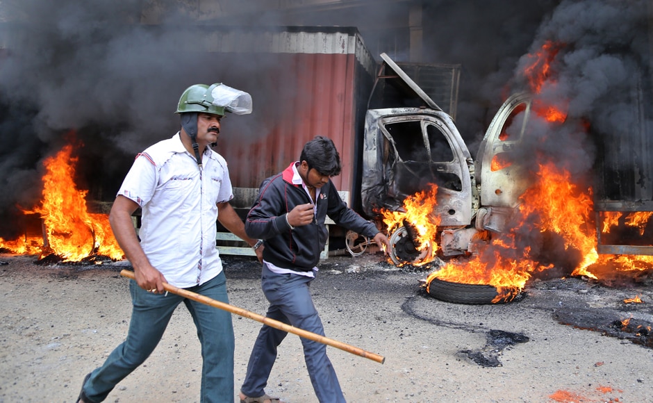 More than 15,000 police officers were deployed all over Bengaluru in wake of the protests. AP More than 15,000 police officers were deployed all over Bengaluru in wake of the protests. AP