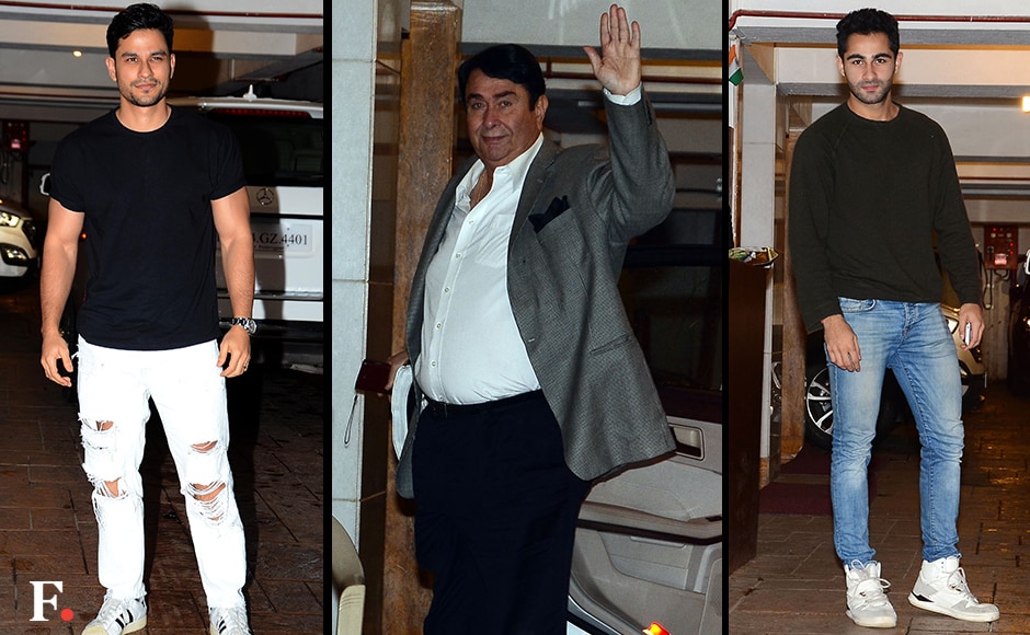 Kareena Kapoor Khan's brother-in-law Kunal Khemu, her father Randhir Kapoor and Reema Kapoor's son Armaan Jain. Sachin Gokhale/Firstpost Kareena Kapoor Khan's brother-in-law Kunal Khemu, her father Randhir Kapoor and Reema Kapoor's son Armaan Jain. Sachin Gokhale/Firstpost