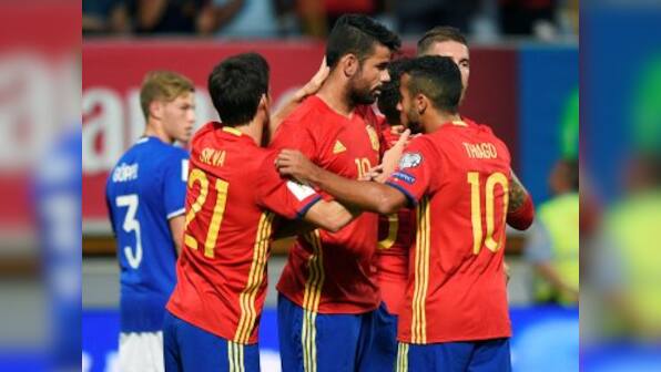 Diego Costa's brace leads eight-goal start for Julien Lopetegui's Spain in World Cup qualifying