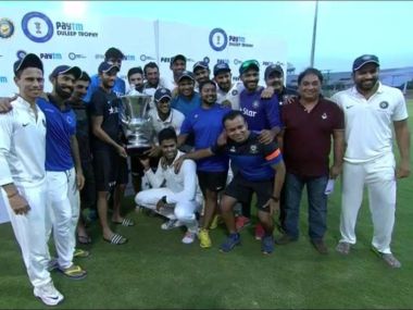 India Blue ride on Ravindra Jadeja's heroics to clinch Duleep trophy title in style India Blue ride on Ravindra Jadeja's heroics to clinch Duleep trophy title in style