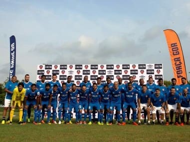 FC Goa players along with Head coach Zico at the squard launch in Goa. PR