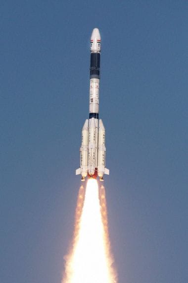 Isro's GSLV-F05 carrying INSAT-3DR takes off from Satish Dhawan Space Centre in Sriharikota on Thursday. PTI