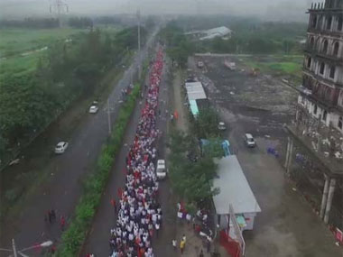 Silent Maratha Morcha held in Nagpur, descendants of Shivaji among participants Silent Maratha Morcha held in Nagpur, descendants of Shivaji among participants