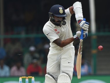India's Murali Vijay plays a shot during the first day of the first Test against New Zealand. AFP