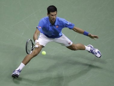 Novak Djokovic in action at the US Open. AP