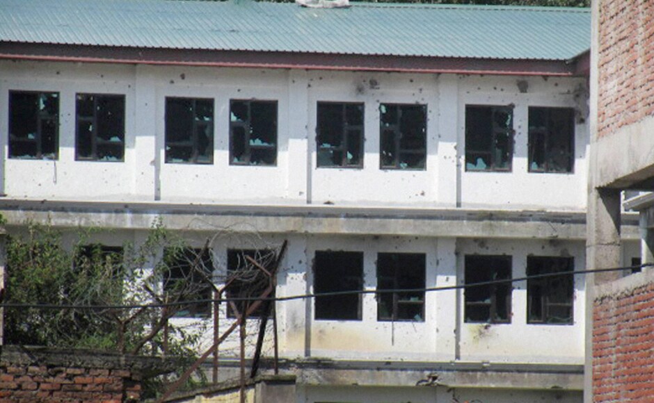 Four militants have already been killed in the twin assault. A policeman also lost his life while two security men were injured when the forces attempted to storm the complex. PTI Four militants have already been killed in the twin assault. A policeman also lost his life while two security men were injured when the forces attempted to storm the complex. PTI