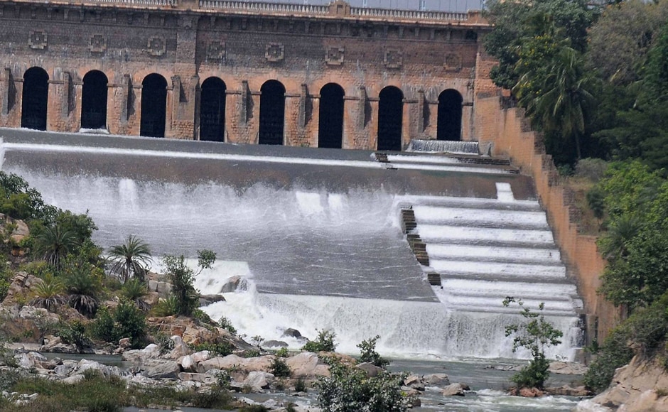 Farmers were protesting against the Supreme Court's directive to release 15,000 cusecs of water per day for next ten days to the neighbouring state. A view of the Krishnarajasagar Dam in Mysuru. Photo: PTI Farmers were protesting against the Supreme Court's directive to release 15,000 cusecs of water per day for next ten days to the neighbouring state. A view of the Krishnarajasagar Dam in Mysuru. Photo: PTI