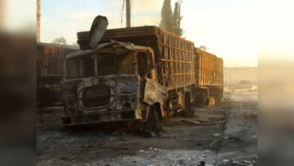 UN suspends all humanitarian convoys in Syria following attack on trucks delivering aid
