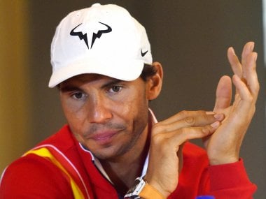Spain's Rafael Nadal during the draw ceremony of tie against India. PTI