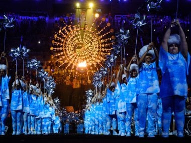 Dancers perform during the closing ceremony of the Rio 2016 Paralympic Games. AFP