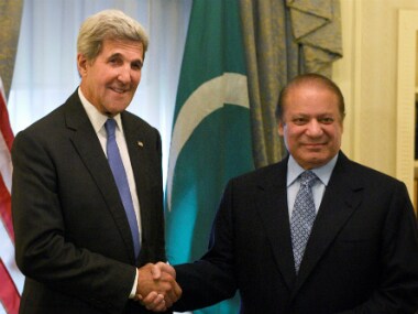 Pakistan PM Nawaz Sharif with US Secretary of State John Kerry. Reuters