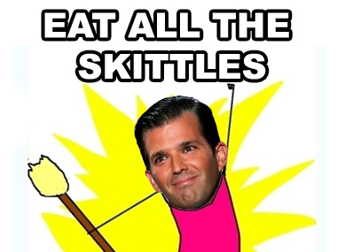Donald Trump Jr needs to put down the Skittles and take lessons in maths and grammar Donald Trump Jr needs to put down the Skittles and take lessons in maths and grammar