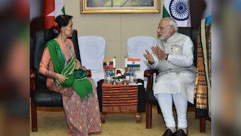 Aung San Suu Kyi, Modi discuss bilateral ties on the sidelines of Asean-India summit