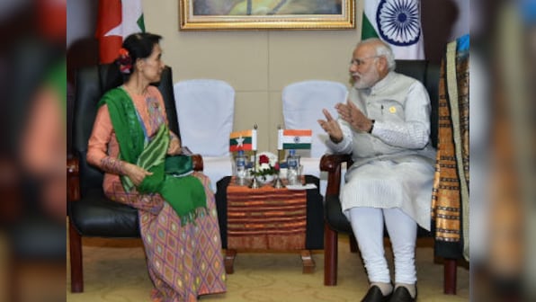 Aung San Suu Kyi, Modi discuss bilateral ties on the sidelines of Asean-India summit