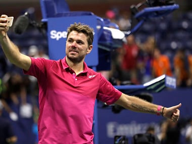 Stan Wawrinka takes a selfie after beating Novak Djokovic to win the men's singles final of the US Open. AP