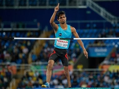 Varun Singh Bhati in the men's high jump - T42 final. AFP