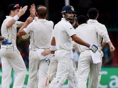 Indian captain Virat Kohli walks to the pavilion after being dismissed. PTI