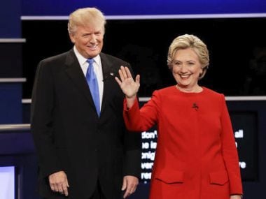 Donald Trump and Hillary Clinton at the first presidential debate. AP