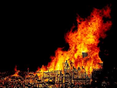 London burning: Replica of city torched to mark 350th Great Fire anniversary