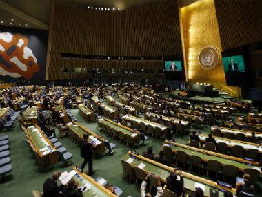 UN chief Ban Ki-moon addresses high-level meet on Paris Agreement on climate change. AP