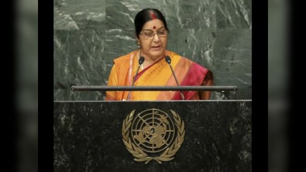 Watch: Sushma Swaraj at UNGA hammers Pak on terror, Pathankot, Uri