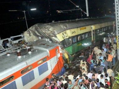 A passenger and a goods train collide at Cuttack. PTI