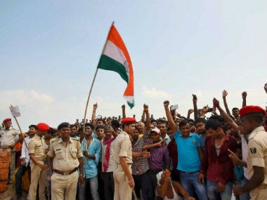 People protesting against the Uri attack. PTI