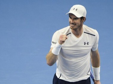 Andy Murray reacts after defeating Andrey Kuznetsov. AFP