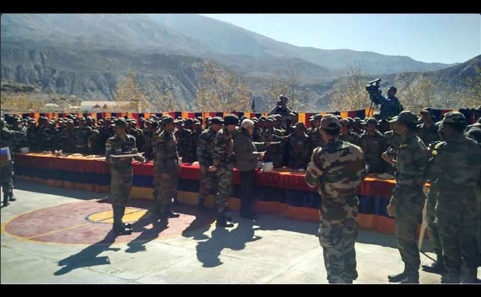 PM Modi credited the soldiers for maintenance of peace and security in the country and called upon everyone to remember their gallantry while celebrating Diwali. (Photo: Twitter @narendramodi) PM Modi credited the soldiers for maintenance of peace and security in the country and called upon everyone to remember their gallantry while celebrating Diwali. (Photo: Twitter @narendramodi)