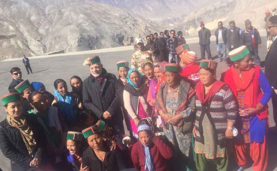 PM Modi paid an impromptu visit to Chango village, close to Somdu, to wish people on Diwali. PM Modi paid an impromptu visit to Chango village, close to Somdu, to wish people on Diwali.