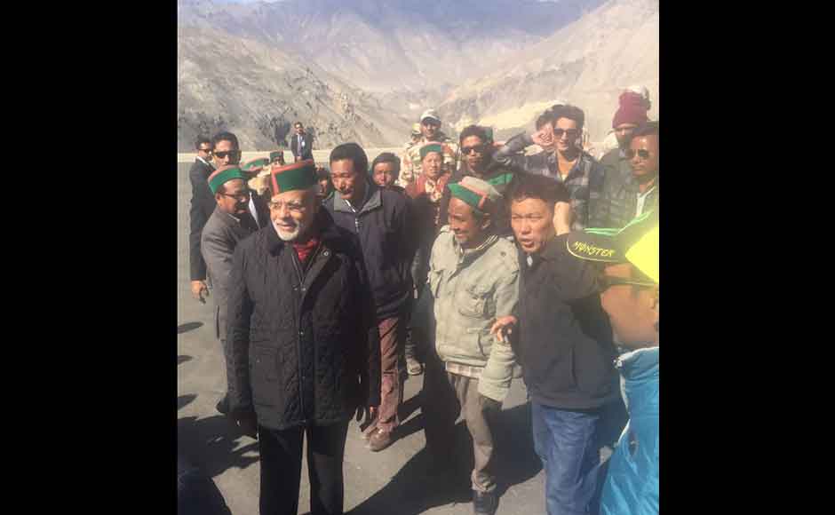 He also posed with everyone in a group photograph, with the mountains providing a majestic background. The PM had celebrated his first Diwali after coming to power in 2014 with soldiers posted in Siachen. In 2015, he was at the India-Pakistan border in Punjab. (Photo: Twitter @narendramodi) He also posed with everyone in a group photograph, with the mountains providing a majestic background. The PM had celebrated his first Diwali after coming to power in 2014 with soldiers posted in Siachen. In 2015, he was at the India-Pakistan border in Punjab. (Photo: Twitter @narendramodi)