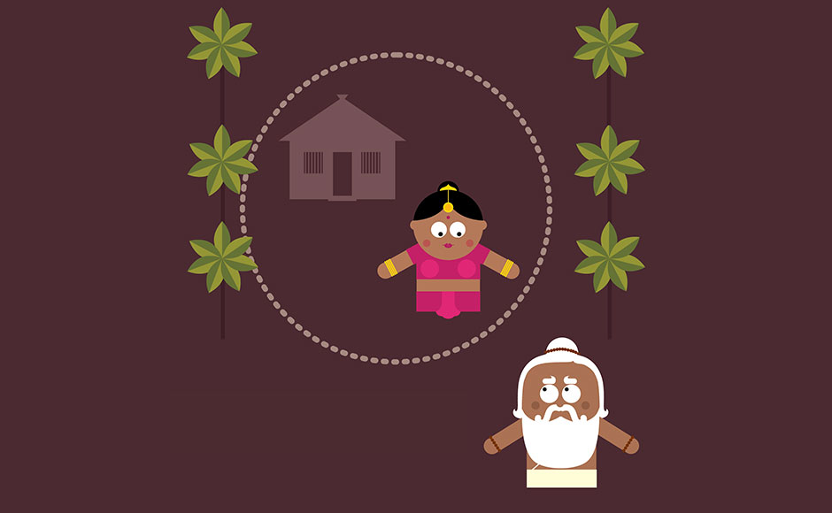 He begged for alms from Sita, who took kindly to the sage. He begged for alms from Sita, who took kindly to the sage.