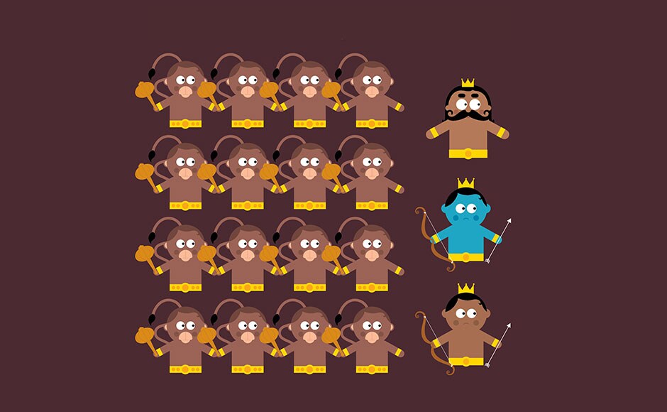 Ram crossed over. Ravana’s brother Vibhishan offered to help Ram’s army. Ram crossed over. Ravana’s brother Vibhishan offered to help Ram’s army.