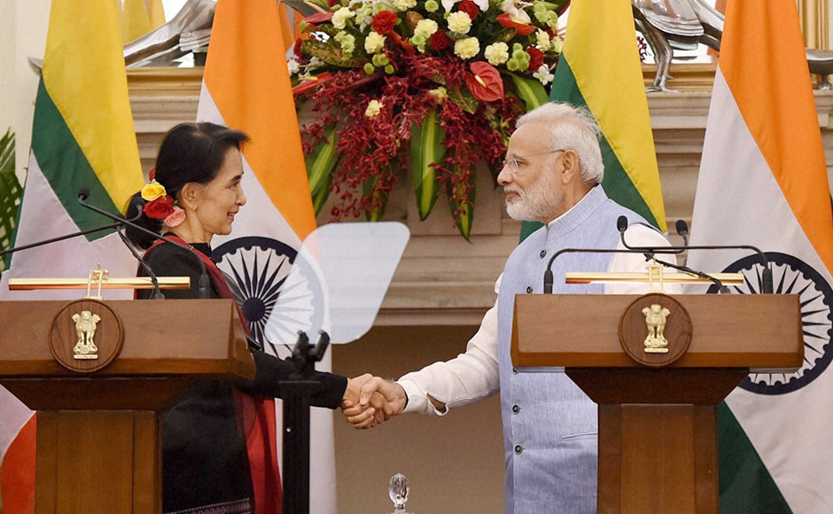 India and Myanmar signed three agreements following the talks between the leaders. This is the first official visit of Suu Kyi to New Delhi since her National League for Democracy (NLD) assumed power in Myanmar in March this year. Photo: PTI India and Myanmar signed three agreements following the talks between the leaders. This is the first official visit of Suu Kyi to New Delhi since her National League for Democracy (NLD) assumed power in Myanmar in March this year. Photo: PTI