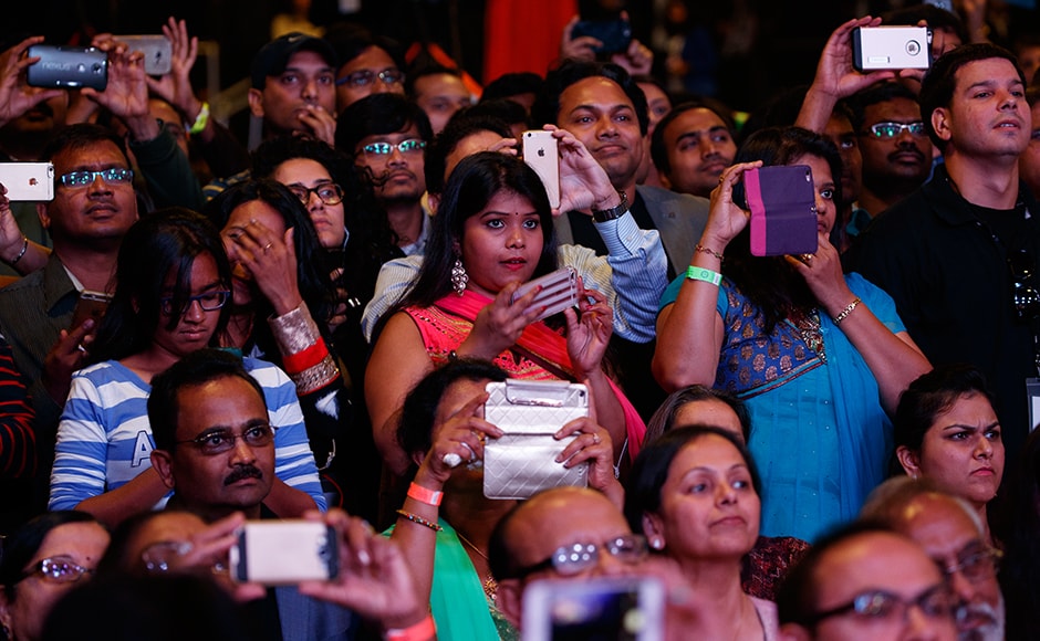People gathered to listen to Trump's speech. According to experts, the Indian-American community leans overwhelmingly Democratic. Roughly 70 percent plan to vote for Hillary Clinton compared with 7 percent for Trump, according to most polls. AP People gathered to listen to Trump's speech. According to experts, the Indian-American community leans overwhelmingly Democratic. Roughly 70 percent plan to vote for Hillary Clinton compared with 7 percent for Trump, according to most polls. AP
