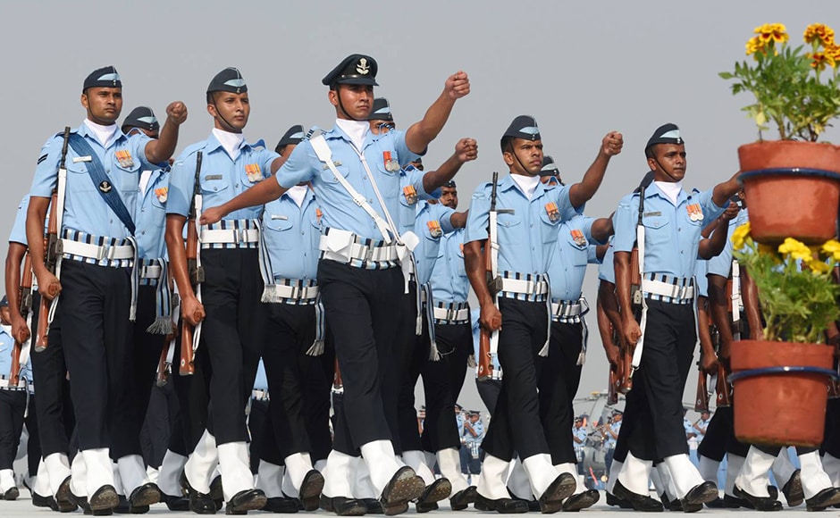 Soldiers of the Indian Air Force display their skills during Air Force day parade. The Indian Air Force celebrated its 84th Foundation Day with a spectacular air display at Air Force Station Hindon in Uttar Pradesh's Ghaziabad district. Naresh Sharma Soldiers of the Indian Air Force display their skills during Air Force day parade. The Indian Air Force celebrated its 84th Foundation Day with a spectacular air display at Air Force Station Hindon in Uttar Pradesh's Ghaziabad district. Naresh Sharma