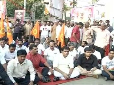 RSS workers during the protest. CNN-News18