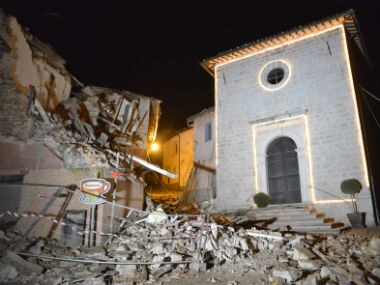 Damage caused by the earthquake. AP