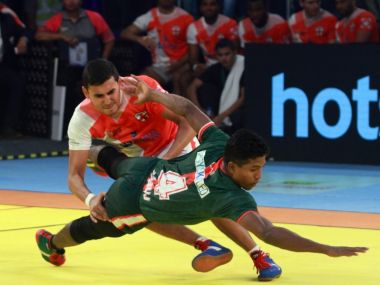 A still from the Kabaddi World Cup 2016 in Ahmedabad