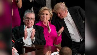Donald Trump and Hillary Clinton exchange acid jokes at New York dinner