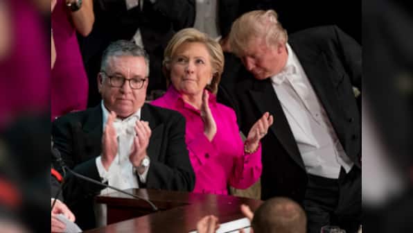 Donald Trump and Hillary Clinton exchange acid jokes at New York dinner