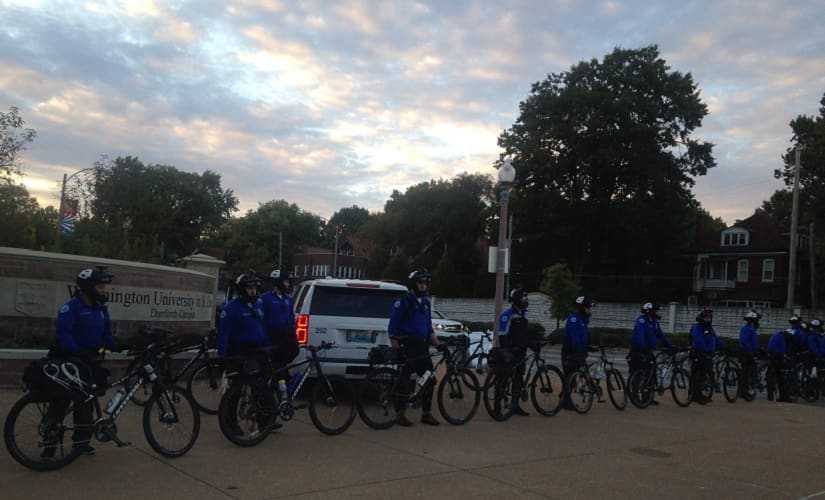 Security at the university campus ahead of the debate. Firstpost/Saumya Pant