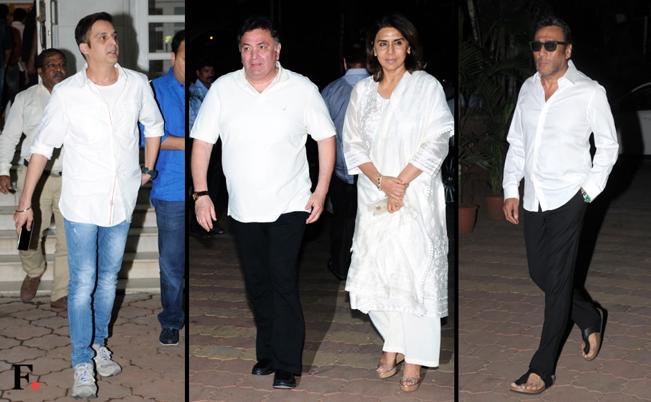 Jimmy Shergill, Rishi Kapoor with wife Neetu Kapoor and Jackie Shroff are among the other guests. Sachin Gokhale/Firstpost Jimmy Shergill, Rishi Kapoor with wife Neetu Kapoor and Jackie Shroff are among the other guests. Sachin Gokhale/Firstpost