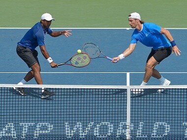 File photo of Leander Paes of India and his doubles partner Andre Begemann of Germany. Getty